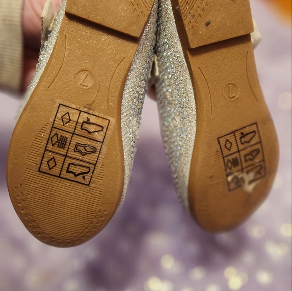 Silver Bling Ballet Flats 7T - Picture 3 of 3